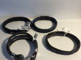 three black leather bracelets with silver clasps on a white surface