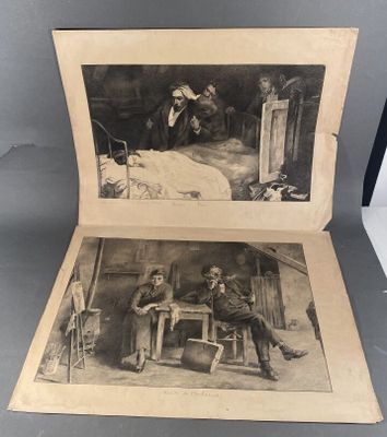 deux vieilles photos en noir et blanc représentant un homme et une femme au lit