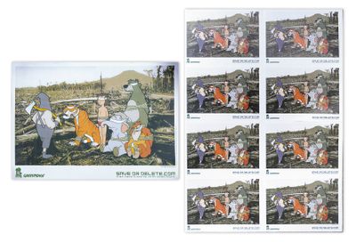 several pictures of a group of people in orange and white outfits