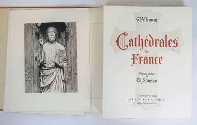 an open book with a picture of a man holding a basket