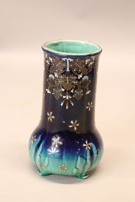 LUNEVILLE vase pansu à col cylindrique en faïence émaillée p…