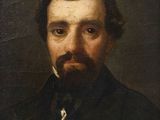 portrait of a man with a mustache and a beard in a black coat