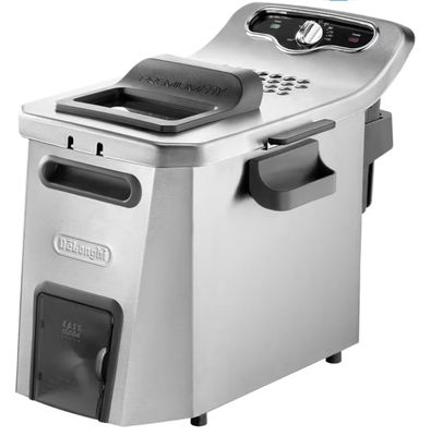 a close up of a deep fryer on a white background