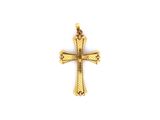 pendentif en forme de croix en or sur fond blanc