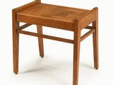 an image of a small wooden bench on a white background