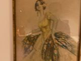 painting of a woman in a yellow dress in a gold frame