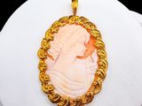 an image of a picture of a woman wearing a gold necklace