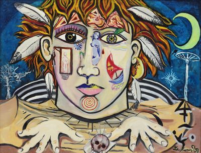 LE COUR Patrick - L'enfant rêve d'apache (1993) - Peinture s…