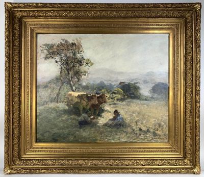 MAILLAUD Fernand (1862-1948) : Le repos dans les prés. - Photo 1