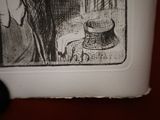 a drawing of a man and a vase on a table