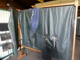 a picture of a room that has a curtain on it