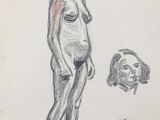 an image of a drawing of a woman standing next to a man