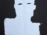 a black shirt with a white drawing of a man on it