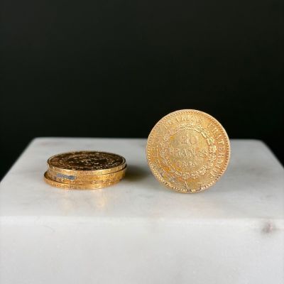 Ensemble de 5 pièces de 20 francs or Génie Ailé