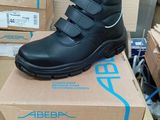 bottes en cuir noir pour homme, toutes neuves, avec des bandes Velcro