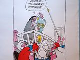 une affiche sur laquelle figure une caricature