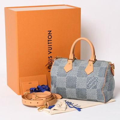 louis vuitton damier speedy bag with matching belt and bracelet
