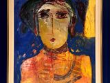 an image of a painting of a woman in a yellow dress