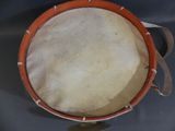 a close up of a drum on a table