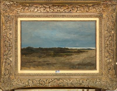 Huile sur toile "Paysage de dunes".