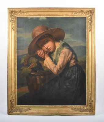 Ecole italienne vers 1800 Jeune fille à la corbeille de rais…