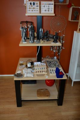 une table sur laquelle se trouvent plusieurs objets