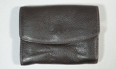 KATANA porte-monnaie en cuir marron