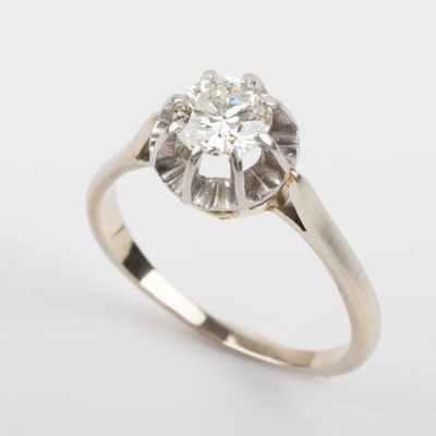 Bague solitaire diamant taille brillant, 1.