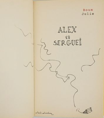 an open book with a drawing of a train on it