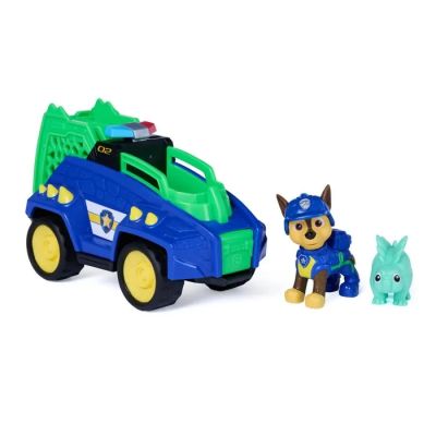 a toy truck with a dog and a cat on it