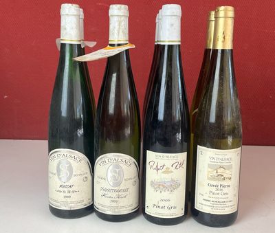 plusieurs bouteilles de vin sont alignées sur une table
