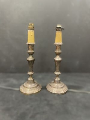 pair of antique brass candlesticks