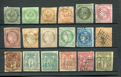a collection of old stamps from different countries
