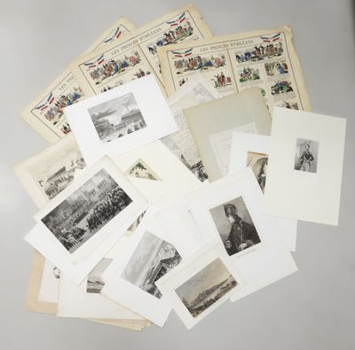 Ensemble d'environ 60 gravures anciennes (XVIIe siècle au XI…