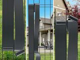 three different views of a fence that has been installed in front of a house
