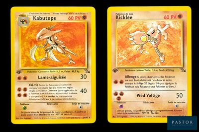 deux cartes Pokémon présentant des motifs différents sur un fond noir