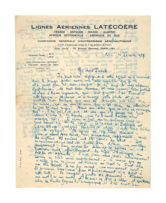 une lettre manuscrite écrite en français sur une feuille de papier
