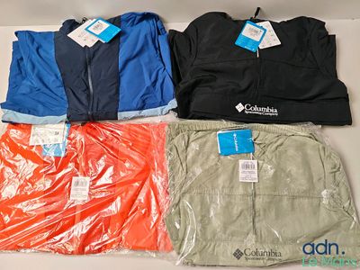 quatre paires de shorts cargo pour homme et une veste cargo pour femme