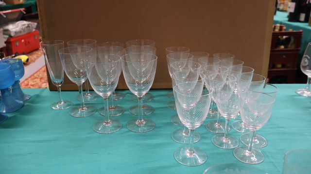 Partie de service de verre en cristal comprenant 1 pichet, 1 coup...