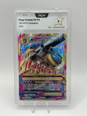 a close up of a pokemon card in a plastic holder