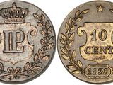une pièce d'argent surmontée d'une couronne