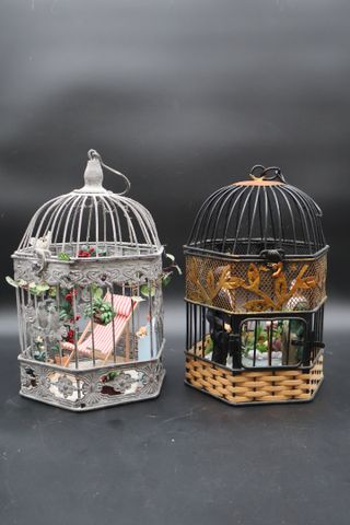 Lot de deux lanternes diorama - « Scène animée », personnage en c...