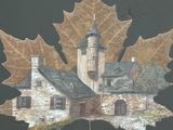 une photo d'une maison sur une feuille