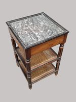 Petite table de chevet en bois de placage à deux plateaux ca… (photo 5)