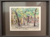 a picture of a painting of a city street