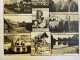 a black and white photo of a collage of pictures