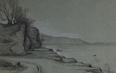 Paul BOREL (1828-1913) Étude d’un paysage de bord de mer au …