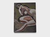 a painting of a nude woman sitting on the ground