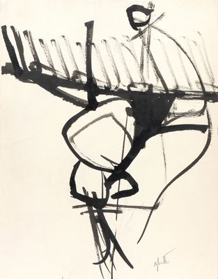an image of a drawing of a man with a guitar in his hand
