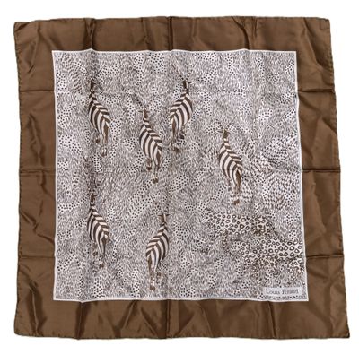 Louis FERAUD – foulard en soie multicolore imprimée d’animau…